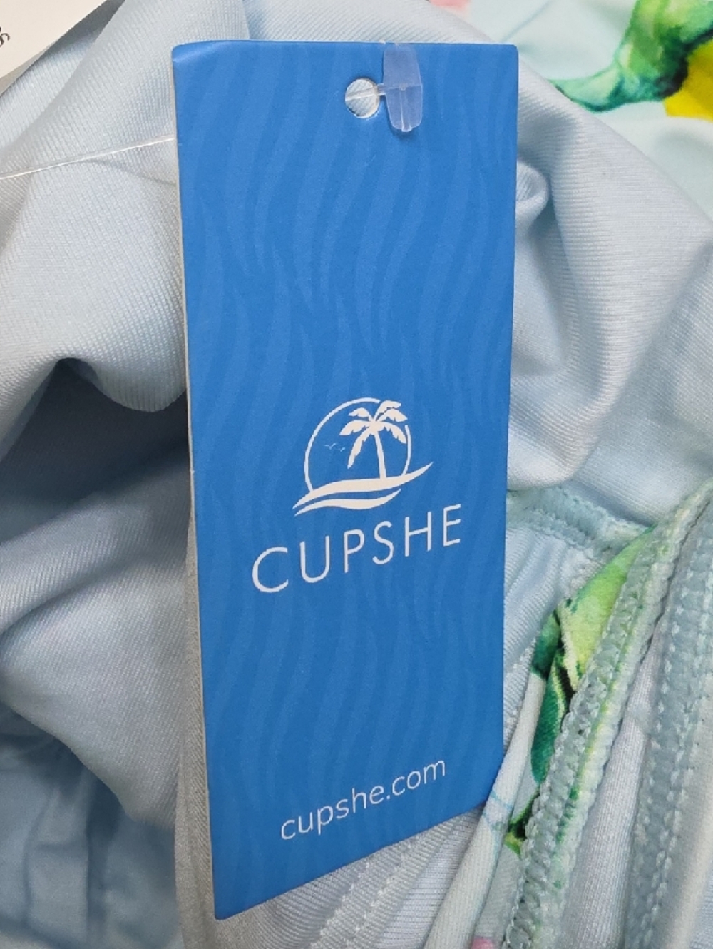 Cupshe Light Blue Floral Lemon One-Piece Swimsuit - Medium - Picture 5 of 8